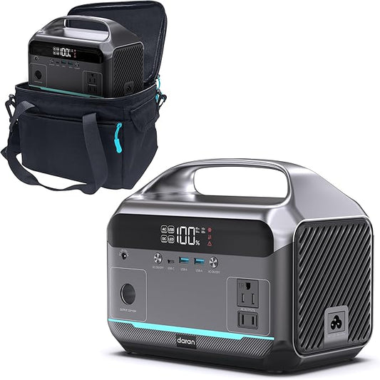 Portable Power Station, 288Wh (90,000mAh) LiFePO4 Battery, 350W (600W Peak) Power Bank with AC Outlet, Mini Solar Generator 7-Port Design, 2.1Hrs Fast Charing for Emergency, Hurricane (Solar Optional)