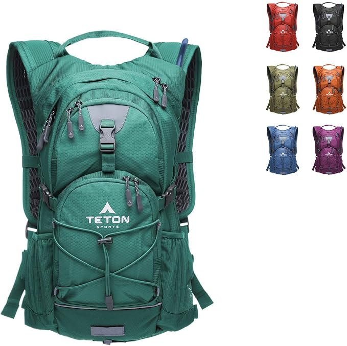 Teton Oasis/Trailrunner Hydration Backpack – Lightweight Water Pack with 2L/3L Bladder for Hiking, Running, Cycling, Biking – 2L/18L/22L Sizes – Sewn-in Rain Cover – Fits Men and Women