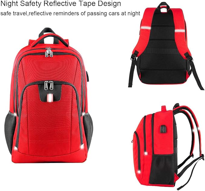 Della Gao Laptop Backpack for Men, Large Anti-Theft Business Travel Backpack with USB Charging Port, Water Resistant College School Computer Bag for Men/Women for 17 Inch Laptop and Notebook