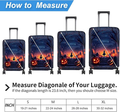 Luggage Cover Protector for 30-32 Inch Suitcases, TSA Approved Elastic Travel Suitcase Covers, Anti-Scratch Washable Luggage Sleeve for Carry On & Checked Bags, Dark Forest Girl