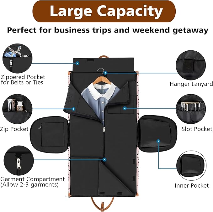 Convertible 2-in-1 Garment Bags for Travel, Carry On Garment Duffle Bag With Shoe Compartment Large Weekender Bag for Women Men Hanging Suitcase Suit Travel Duffel Overnight Bags 4pcs Set