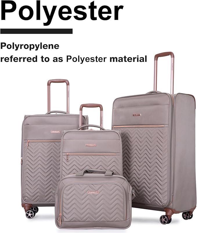 Travelhouse Luggage Set, Softside Suitcase 4-Piece (16/20/24/28), Expandable Lightweight Luggage Sets with Duffel Travel Bag,Suitcase with Double Spinner Wheels