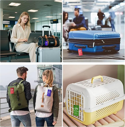 Luggage Tags for suitcases Tags Pack of 4 Personalized Luggage Tags Double Sided Laser Engraving Metal Luggage Tag and Stainless Loops Customizable Luggage Tag Cruise Luggage tag (Gold, Large)