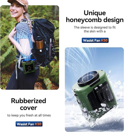 Aristide Waist Fan With Flashlight,Personal Fan Portable USB Rechargeable Waist Clip Fan Working Fan Hand Free 10000mAh, 36hours Wearable Cooler