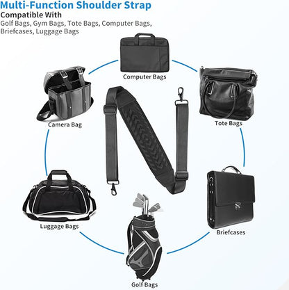 3D Air Cushion Ultra Comfortable Bag Strap, 67" Thicken Shoulder Strap with Double Adjustable Buckles and Metal Hooks, Ideal for Laptop Messenger Bag/Crossbody Bag(Reduced Stress)