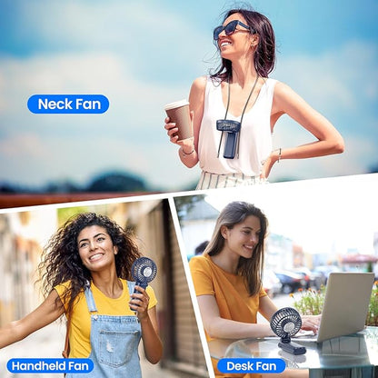 HandFan Upgraded Handheld Fan, 5 Speeds Strong Airflow Hand Fan [Max 27 Working Hours], 180° Foldable Compact Design Personal Fan Handheld with Portable Power for Travel/Disney/Concerts/Women (Blue)