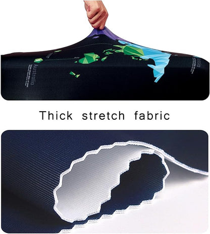 WUJIAONIAO Travel Luggage Cover Baggage Suitcase Cover Protector Skins 18-32 Inch (map, XL (for 29-32 inch luggage))