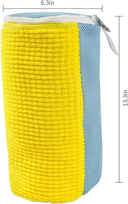 GOGOODA Shoes Bags for Laundry, 2 PCS Sneakers Wash Bags for Flats, Durable Shoe Cleaning Bag for Washing Machine and Dryers, Reusable Shoe Wash Bags for Tennis Shoes Unstain Cleaner Kit(Yellow)