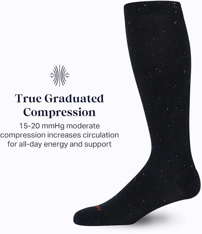 Comrad Recycled Cotton Knee High Socks - 15-20mmHg Graduated Compression Socks - Soft & Breathable Support Socks, Unisex
