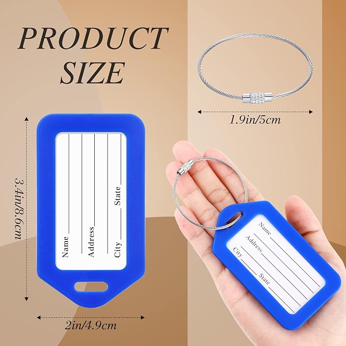 200 Pieces Bulk Luggage Tags for Suitcases Plastic Backpack Book Bag Baggage Name Tags