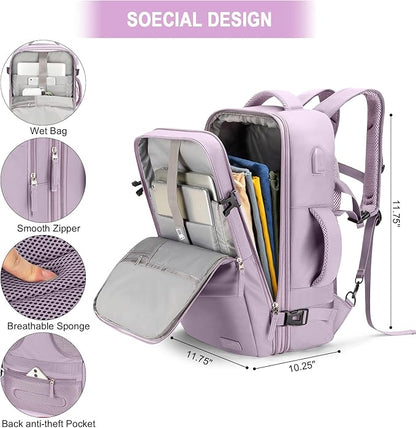 Carry-On Backpack, 42L Airline Approved Gym Backpack for Men & Women, Waterproof, Business & Laptop Daypack, Casual Hiking Pack