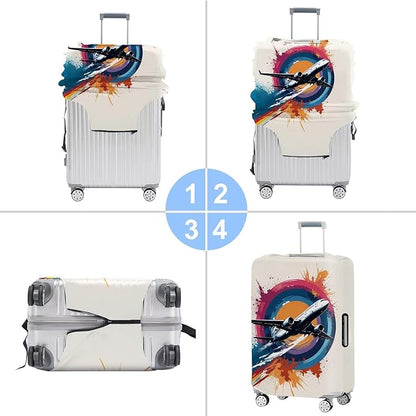Airplane Luggage Cover – Durable and Stretchable Suitcase Protector for Travel, Easy to Install and Clean, Fits Most Checked and Carry-On Bags,L