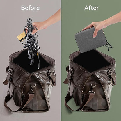 SIMTOP Electronics Organizer Cord Organizer Travel, Small Tech Bag for Cords, Chargers, Power Bank, Earbuds – Portable Cable Pouch for Office, Business Trip, Commute – Water & Scratch-Resistant