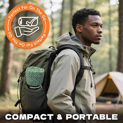 Camping Towels Quick Dry Sweat Towels for Gym, Absorbent Fast Drying Lightweight 27 inch X 55 inch Negative Ions Odorless Gym Towels for Men & Women,Yoga Sports Travel Outdoor (Large Green)