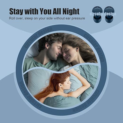 Ear Plugs for Sleeping Noise Reduction, Beinkap Reusable Earplugs Hearing Protection for Focus, Study, Work – 6 Pair Eartips in S/M/L – Flexible Silicone Soft – 35dB Noise Cancelling - Blue