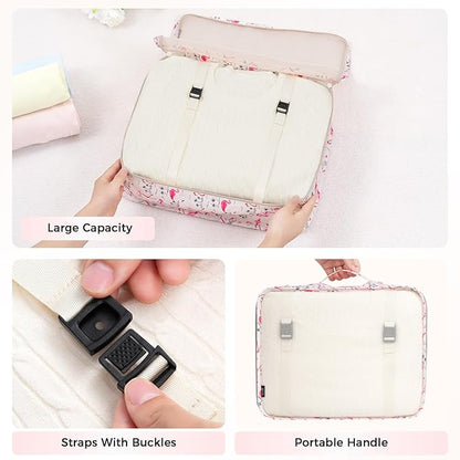 BAGAIL 8 Set Packing Cubes Luggage Packing Organizer Bags for Travel Accessories-Pink Flamingo