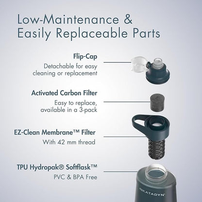 Katadyn BeFree 1.0L Ultralight Collapsible Water Filter Bottle for Hiking, Camping, Backpacking