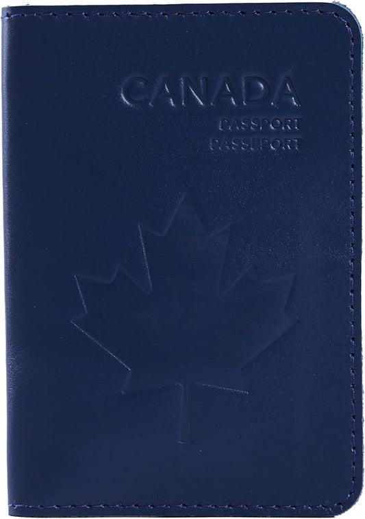 INCARNE Leather Passport Cover - Passport Wallet - Passport Sleeve with Card Slots & Note Compartment, Classic Blue