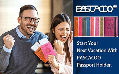 Airtag Passport Holder Cover Wallet Travel Essentials RFID Blocking Leather Card Case International Must Haves Travel Accessories for Women Men(119#Black)