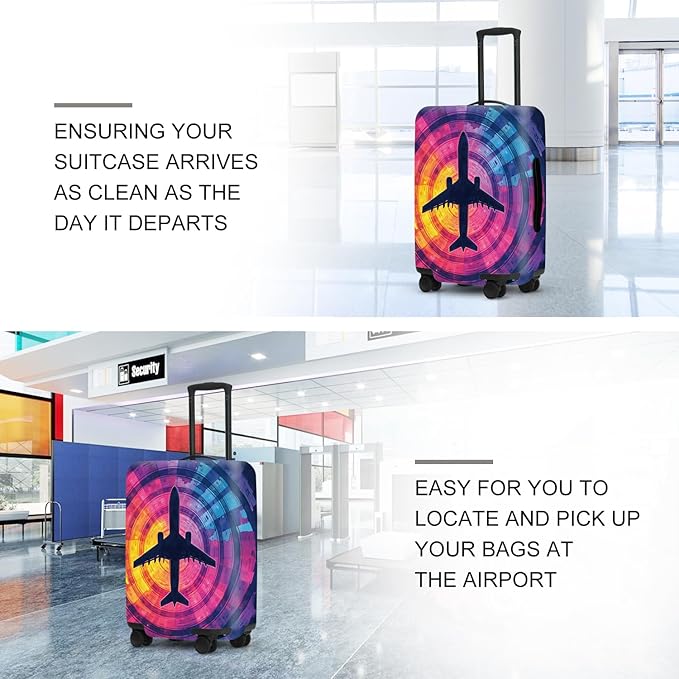 Airplane Silhouette Luggage Protector, Scratch Resistant Suitcase Cover for Frequent Flyers, Travel Essentials for Business Trips