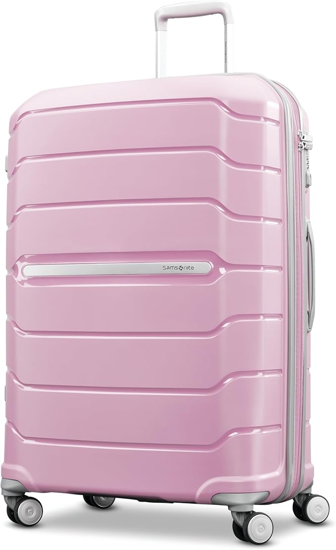 Samsonite Freeform Large Checked Luggage with Dual 360° Spinner Wheels - TSA Lock, Airline-Approved - Lightweight Durable Polypropylene Expandable Hardshell - Pink Rose