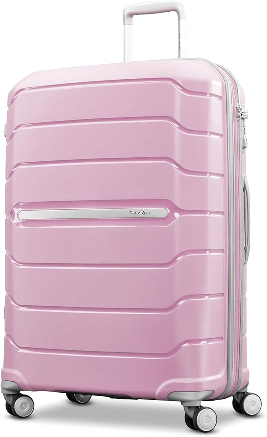 Samsonite Freeform Large Checked Luggage with Dual 360° Spinner Wheels - TSA Lock, Airline-Approved - Lightweight Durable Polypropylene Expandable Hardshell - Pink Rose