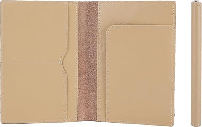 STAR VISTA Albatross Leather Travel Passport Holder, Minimalist Design, Calfskin Leather Case for Women and Men - Slim Passport Wallet, Bifold, RFID Blocking, Ivory
