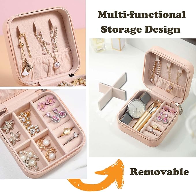 Travel Jewelry Case Bridesmaid Gifts Box,6 Pack Small Jewelry Box Mini Jewelry Organizer,PU Leather Portable Earring Storage Box for Women Girls Bridesmaid Proposal Gifts