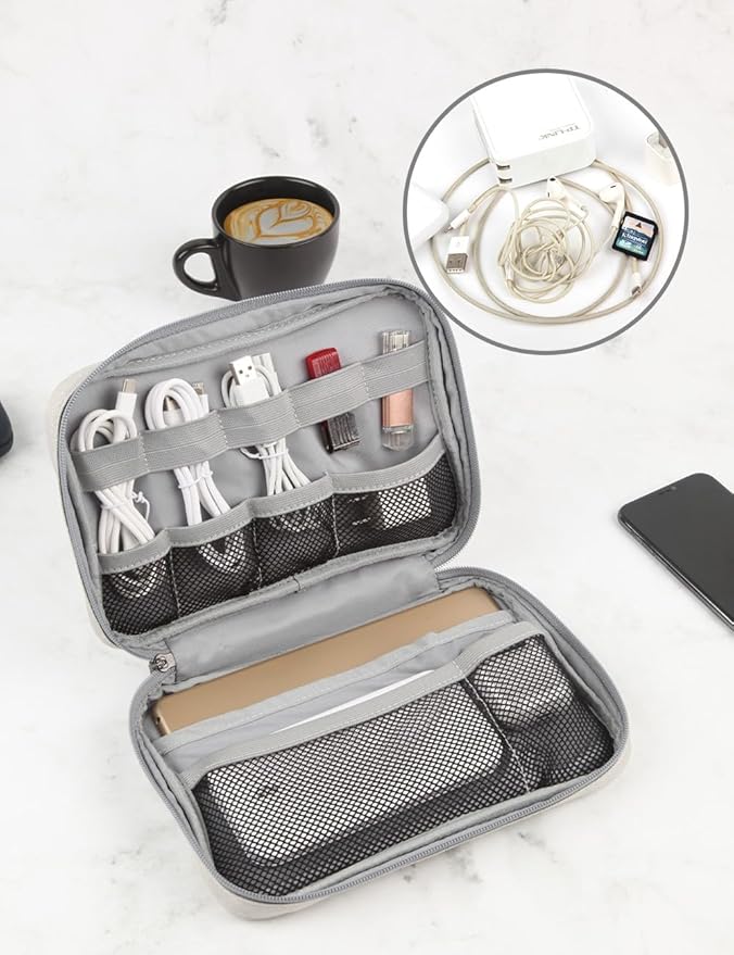 gox Electronic Cable Tech Cord Organizer Travel Case Small Cable Storage Bag for Earbuds Charger Pouch