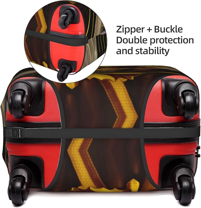 Suitcase Protector Cover - TSA Approved Luggage Cover - Washable, Anti-scratch - Medium - African Queen And King - Black Crown