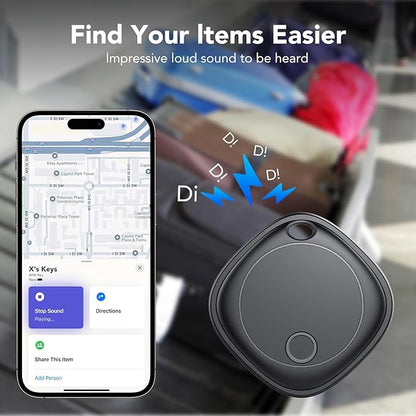 Air Tracker Tags-4 Pack, Bluetooth Tracker Works with Apple Find My APP (iOS Only), Bluetooth Air Tracker Tags Finder and Item Locator for Keys, Bags, Luggage, Wallet, Replaceable Battery