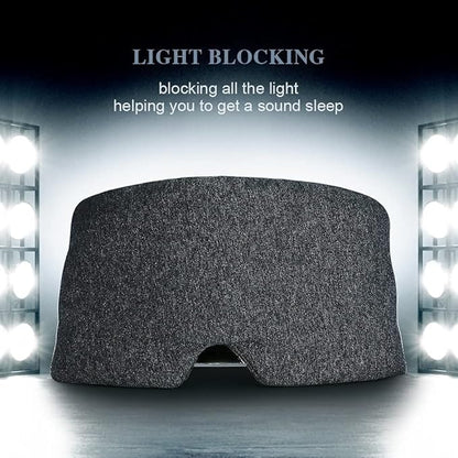 FRESHME Cotton Eye Mask for Sleeping in Gift Box - Soft and Adjustable Extensions Sleep Mask with Earplugs and Pouch for Women and Men, Blackout Cover for Night Travel Relaxation