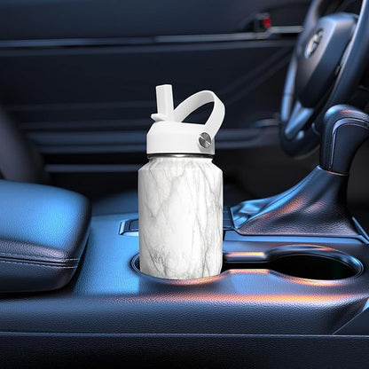 SENDESTAR 40oz Stainless Steel Water Bottle(Cold for 48 Hrs, Hot for 24 Hrs),Double Wall Vacuum Insulated Bottle with Straw Lid, Spout Lid and Flex Cap, Fit in Any Car Cup Holder,Marbling