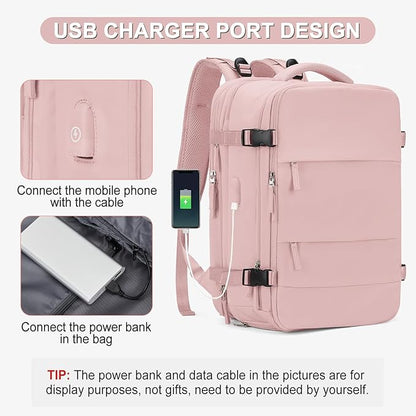 Casual Backpack Traveling Backpack, A-pink, Expandable, Travel Backpacks
