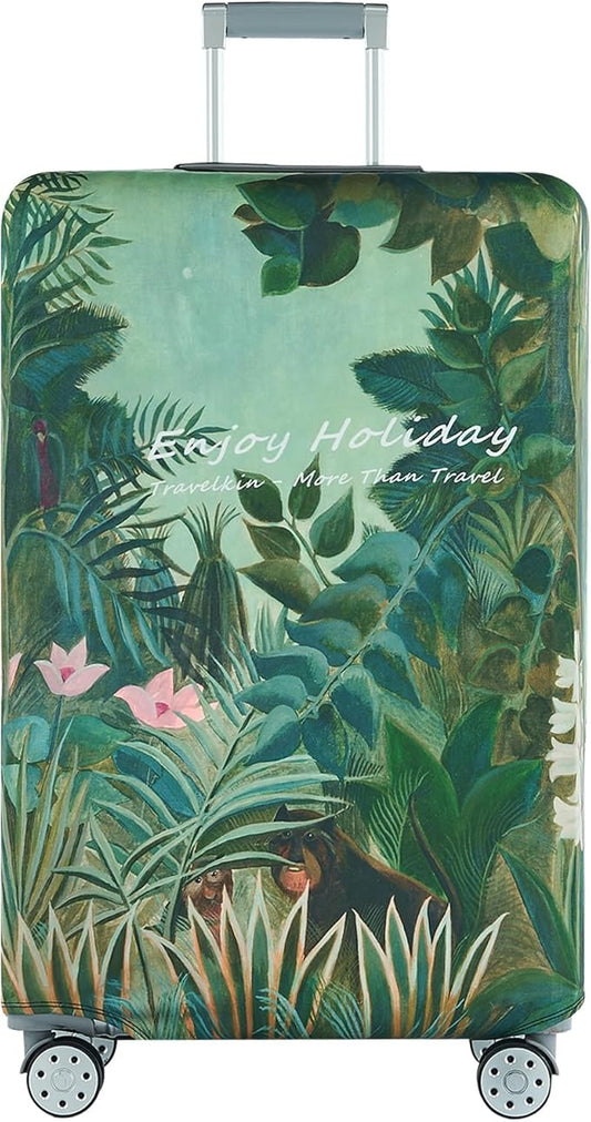 Travelkin Luggage Covers For Suitcase Tsa Approved,Suitcase Cover Protector Fit 18-32 Inch Luggage (Jungle, M)