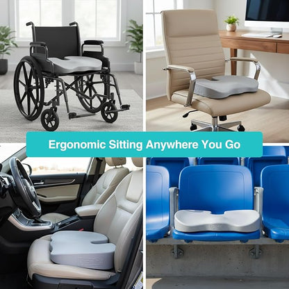 Upseat Wedge Ergonomic Seat Cushion, Made of Soft Foam, Wipeable Non-Fabric Posture Support for Office Chair – Promotes Upright Sitting & Relieves Tailbone Pressure and Sciatica, Made in North America