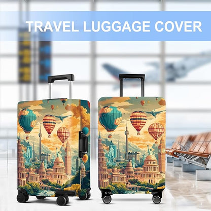 Luggage Cover Washable Suitcase Protector Anti-scratch Suitcase cover Fits 20-34 Inch Luggage (Balloon, L(28-30inch suitcase))