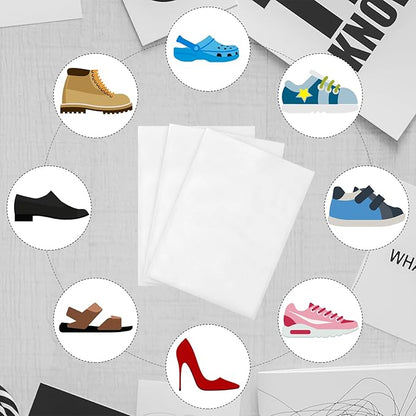 Sweetude 200 Pcs Dust Proof Shoe Bag Drawstring Storage Bag Non Woven Fabric Handbag Shoe Covers for Travel Breathable Pouch Portable Storage Organizer for Purse Boot, 11.81 x 15.75 Inch(White)