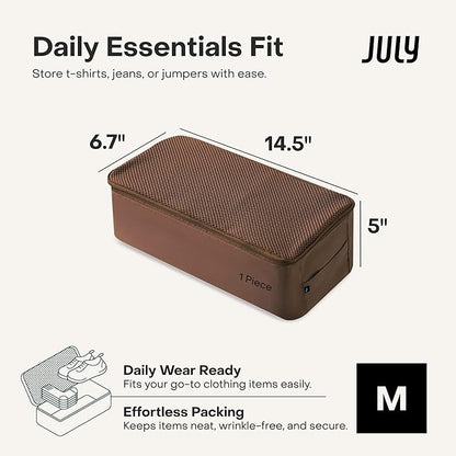 Packing Cells - 4 Set Packing Cubes Luggage Organizer Bags (S, M, 2 x L), Must-Have Suitcase Organizer for Travel, Road Trip & Camping Accessories, Stain-proof, Washable, 3 Sizes - Dark Brown