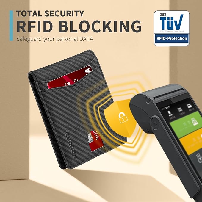 RUNBOX Wallet for Men Slim Rfid Leather 2 ID Window With Gift Box