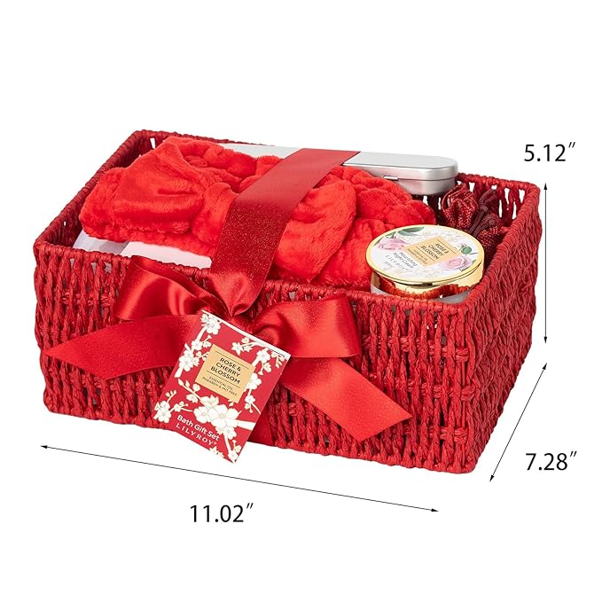 Christmas Gifts for Women - 27 Pcs Bath and Body Gifts Basket Set - Rose Spa Gifts Set Skin Care Set for Women, Gift Baskets Set for Mothers Day Mom | Gifts for Birthday, Valentines Day