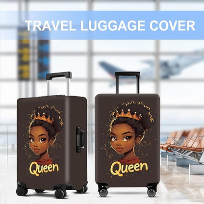 Luggage Cover Washable Suitcase Protector Anti-scratch Suitcase cover Fits 20-34 Inch Luggage (Girl-5, XL(32-34inch suitcase))