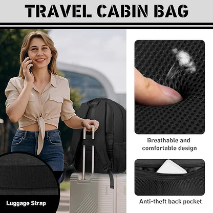 Travel Backpack, Extra Large 45L Travel Backpack for Men & Women, Expandable Laptop Bag, Water Resistant Computer Backpack Fits 18.4 Inch Laptop, Lightweight Daypack for Flight, Black