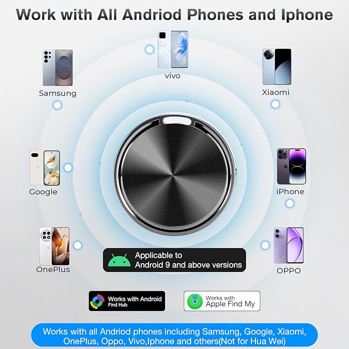 Airtag for Andriod and iOS,Air Tags-4 Pack,Andriod Tracker Tags,Support Dual System,Work with Apple Find My and Gooogle Hub App,Item Locator for Luggage, Backpack,Key,Wallet and More