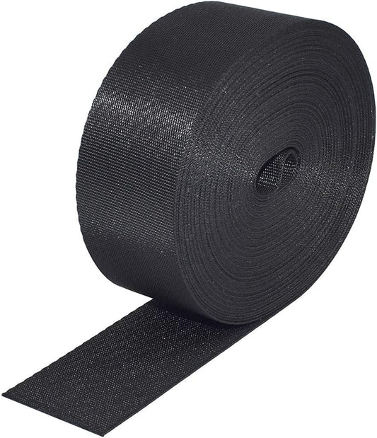 Flat Nylon Webbing 1 Roll 10 Yards 1.5 Inch Wide Strap for DIY Making Luggage Strap, Dog Leashes, Lawn Chairs, Hammocks, Towing, Outdoor Activities, Canoe Seat, Furniture, Slings (Black)
