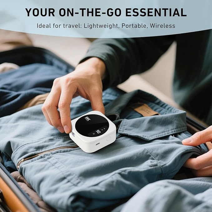 Travel Toothbrush Cleaning Case,Portable UV Toothbrush Cleaner with LED Screen,Smart Toothbrush Holder with Heating,Fan Drying and Mirror For Traveling or Business Trip & Fit All Toothbrushes - White