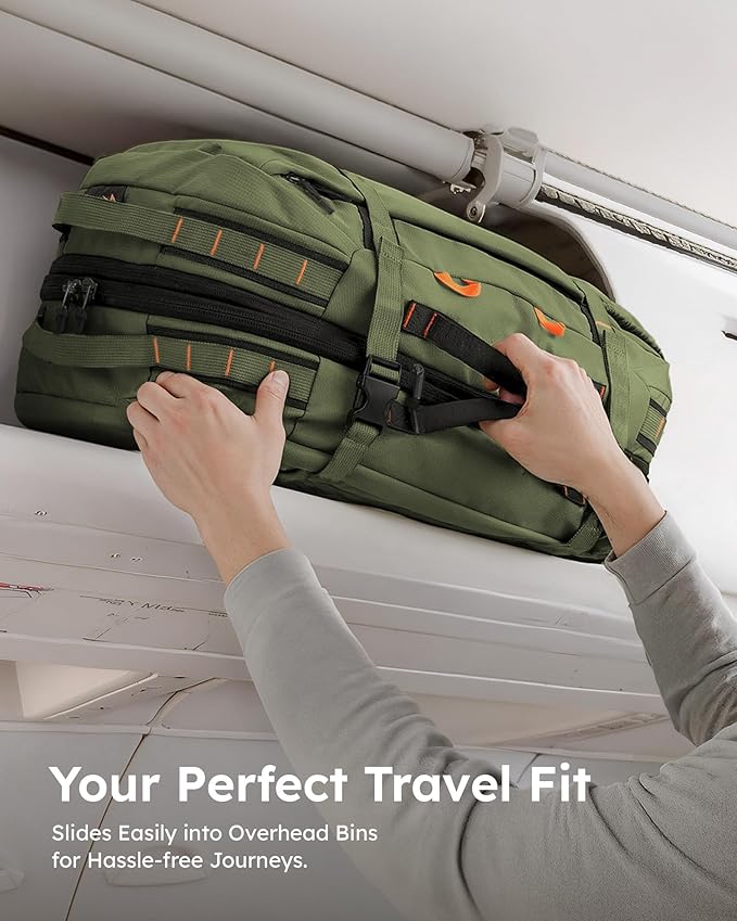 Tolaccea Travel Laptop Backpack for Men Women, 40L-50L Expandable Carry On Backpack with Wet Dry Compartment, TSA Approved Daypack Fits 16 Inch Laptop, Convertible Rucksack Duffel Bag for Work Travel