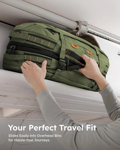 Tolaccea Travel Laptop Backpack for Men Women, 40L-50L Expandable Carry On Backpack with Wet Dry Compartment, TSA Approved Daypack Fits 16 Inch Laptop, Convertible Rucksack Duffel Bag for Work Travel