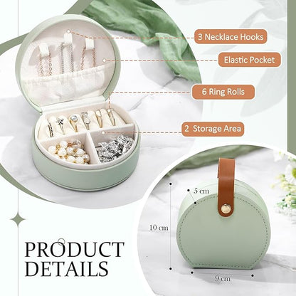 Weysat 24 Pack Travel Jewelry Case Mini Leather Bridesmaid Jewelry Gift Box Bulk Small Earring Storage Organizer (Green)