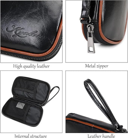 KYALOU Small Electronics Organizer, Travel Cord Case Cable Pouch Tech Carry Storage Bag for Charger, Cable, Phone, Hard drive, USB, Power Bank, Earphone | Single Layer - Black